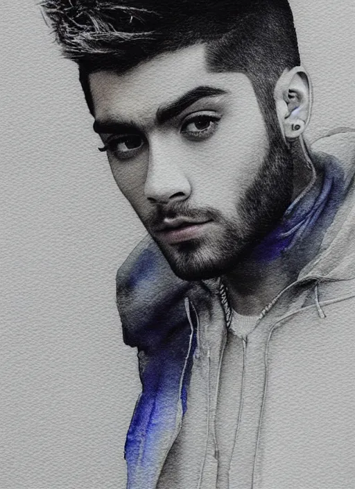 Prompt: portrait, Zayn Malik as the last spark of color lays in the heart of a poet walking through a grey world, watercolor, dramatic lighting, cinematic, establishing shot, extremely high detail, foto realistic, cinematic lighting, pen and ink, intricate line drawings, by Yoshitaka Amano, Ruan Jia, Kentaro Miura, Artgerm, post processed, concept art, artstation, matte painting, style by eddie mendoza, raphael lacoste, alex ross