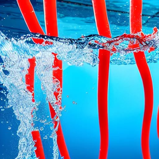 Image similar to uhd photo of olympic swimmers swimming in spaghetti, uhd hyperdetailed photography