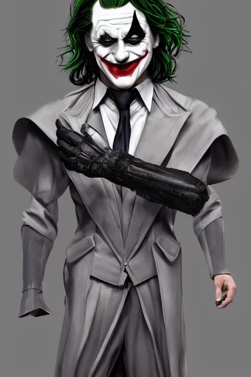 Prompt: Joker wearing vader's dress cosplay, full character, artstation, highly detailed, highly realistic