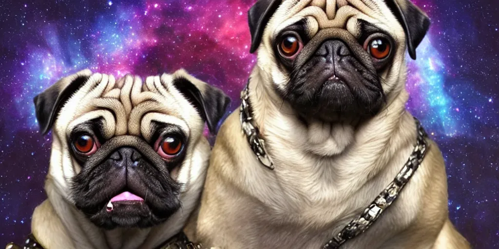 Prompt: pug overlord, ruler of the galaxy