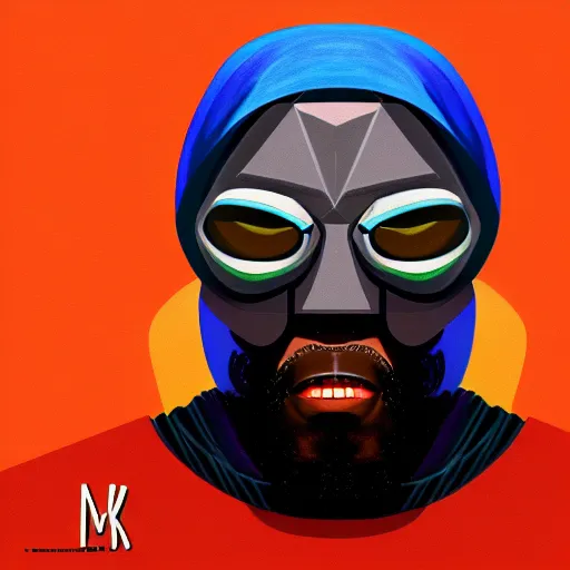 Prompt: portrait of mf doom, highly detailed, digital painting, artstation, illustration, by kenny kong