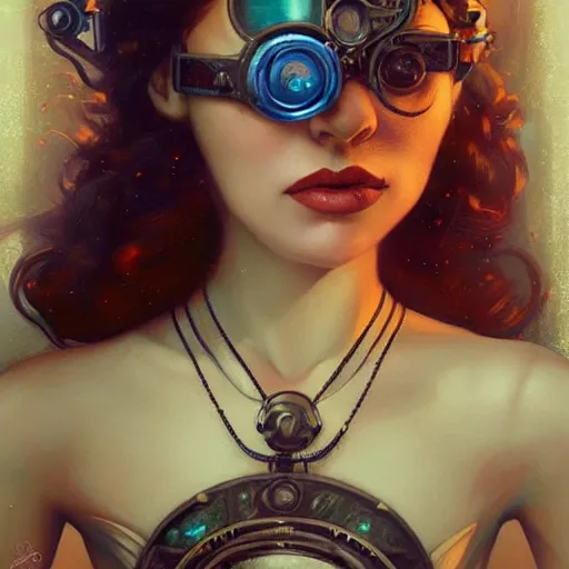 Image similar to lofi underwater victorian steampunk portrait, Pixar style, by Tristan Eaton Stanley Artgerm and Tom Bagshaw.