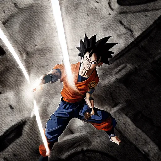 Image similar to movie still of son goku cyborg, cinematic composition, cinematic light, criterion collection, by alejandro jodorosky