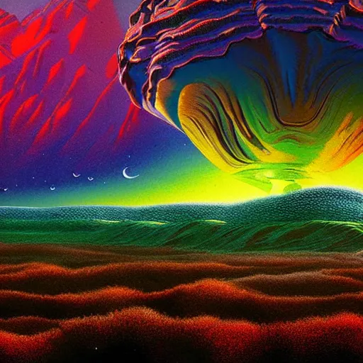 Prompt: vivid landscape of another world