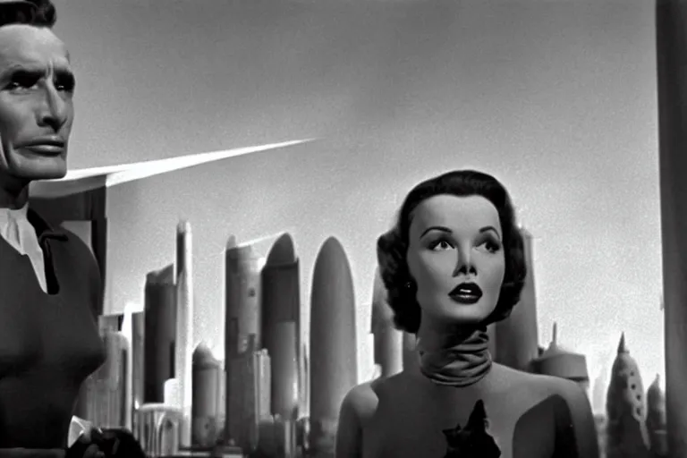 Image similar to movie still from the day the earth stood still, 1 9 5 1