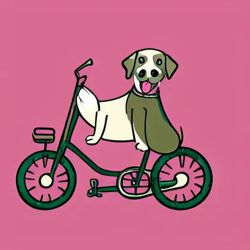 Image similar to cute illustration of dog riding a bike in paris