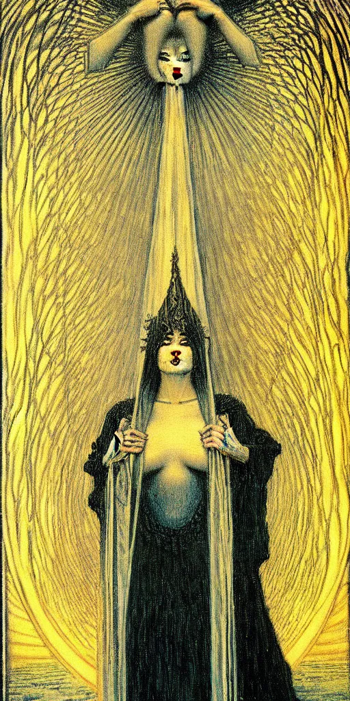 a painting of the high priestess tarot card, uncroped | Stable ...