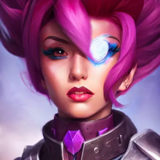 Image similar to portrait of Vi from League of Legends, by Fortiche Studio, by Riot Games, from Netflix's Arcane, trending on artstation,fine details, realistic shaded, fine-face, painted texture, pretty face