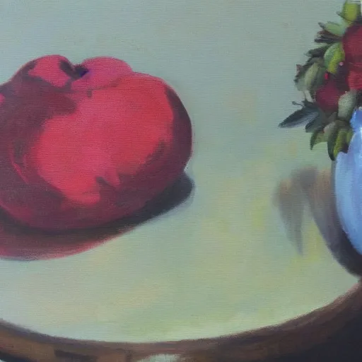 Image similar to smooth transition from landscape to still life, inpainting