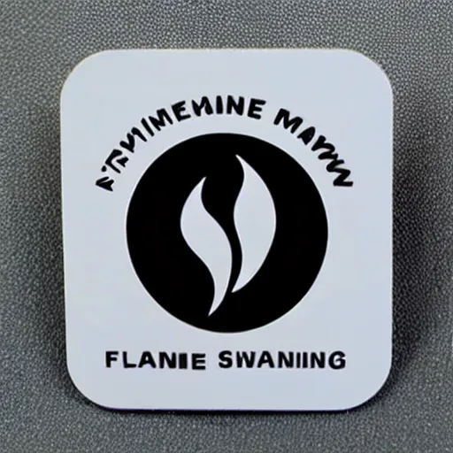 Image similar to minimalistic clean enamel pin of fire flame warning label, retro design