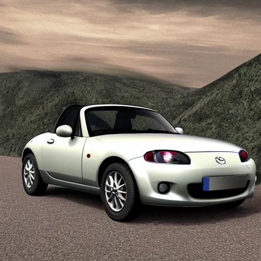 Image similar to Mazda MX-5 1990 - Miata, Realistic, HDR, 8K, Dynamic Lighting,