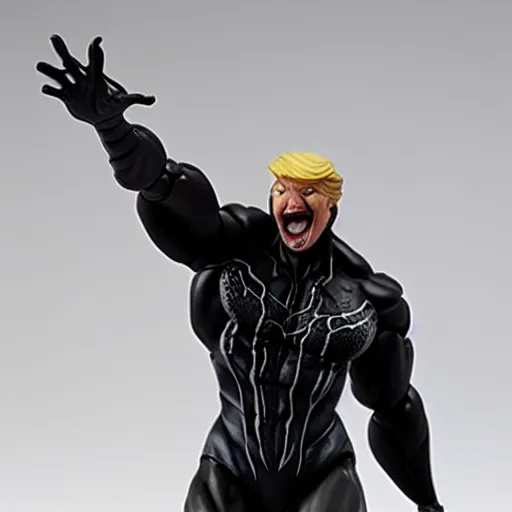 Image similar to a venom trump action figure by Hasbro