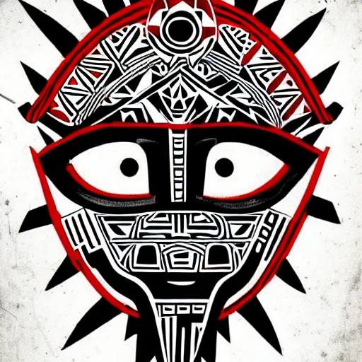 Image similar to sneaker design concept art, aztec mayan street fashion native punk sneaker design, majora's mask, wearing wooden mask, hip hop sneaker design with subtle mayan patterns, gapmoe yandere grimdark, trending on pixiv fanbox, painted by greg rutkowski makoto shinkai takashi takeuchi studio ghibli, akihiko yoshida