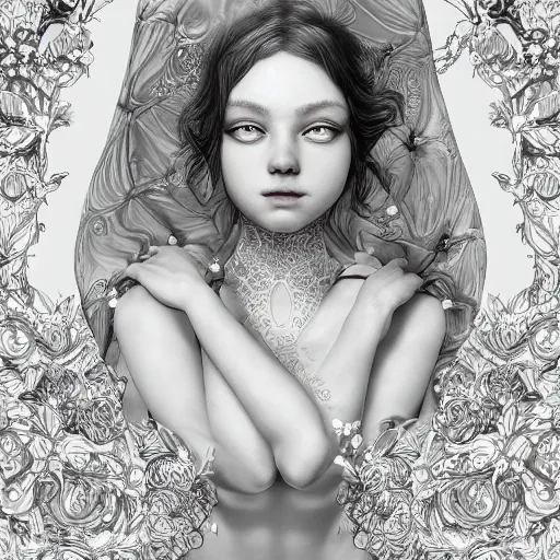 Image similar to the portrait of an absurdly beautiful, graceful, elegant, sophisticated, young girl made up of lemons, an ultrafine hyperdetailed illustration by kim jung gi, irakli nadar, intricate linework, bright colors, octopath traveler, final fantasy, unreal engine 5 highly rendered, global illumination, radiant light, detailed and intricate environment