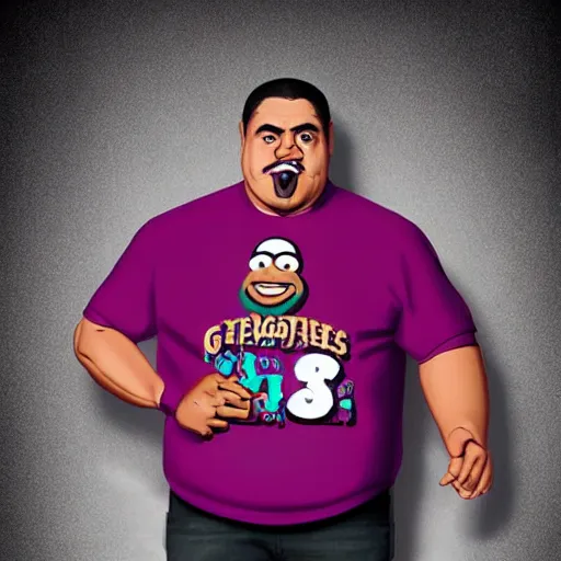 Image similar to gabriel iglesias as a muppet. highly detailed felt. hyper real photo. 4 k.