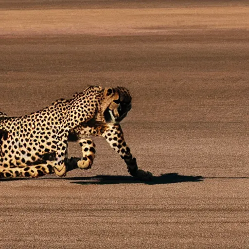 Image similar to girl riding a cheetah on a race track