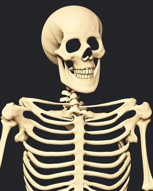 Image similar to skeleton man sees through his plan with his skeleton eye