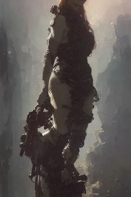 Prompt: A full portrait of a beautiful post apocalyptic offworld dream stealer, intricate, elegant, highly detailed, digital painting, artstation, concept art, smooth, sharp focus, illustration, art by Krenz Cushart and Artem Demura and alphonse mucha