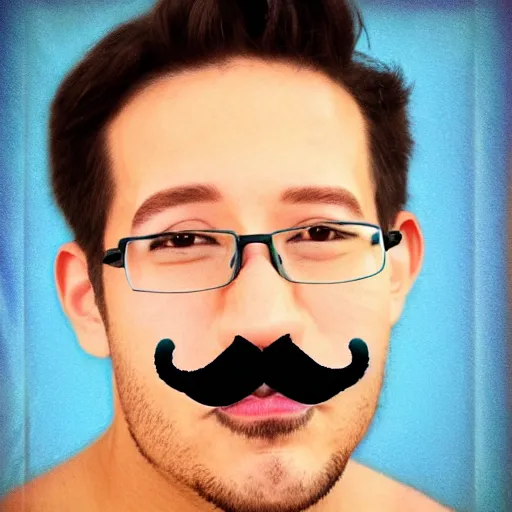 Image similar to markiplier blue mustache