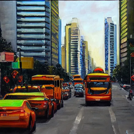 Image similar to avenida paulista painted by alexei lantsev