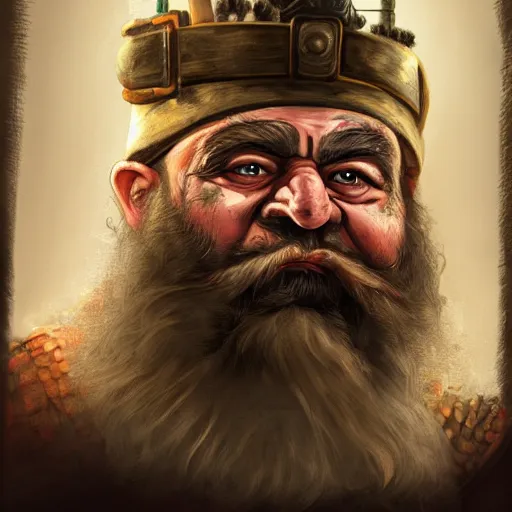 Image similar to a detailed portrait painting of the dwarf bardin goreksson from vermintide 2 video game steampunk engineer, artstation, 8 k, fantasy