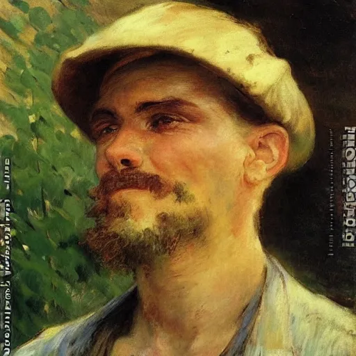 Prompt: Portrait of a farmer, by Emile Friant, Ilya Repin