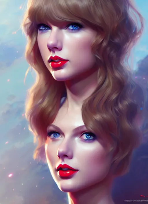 Image similar to taylor swift, evangelion, au naturel, hyper detailed, digital art, trending in artstation, cinematic lighting, studio quality, smooth render, frostbite 3 engine rendered, art style by klimt and nixeu and ian sprigger and wlop and krenz cushart