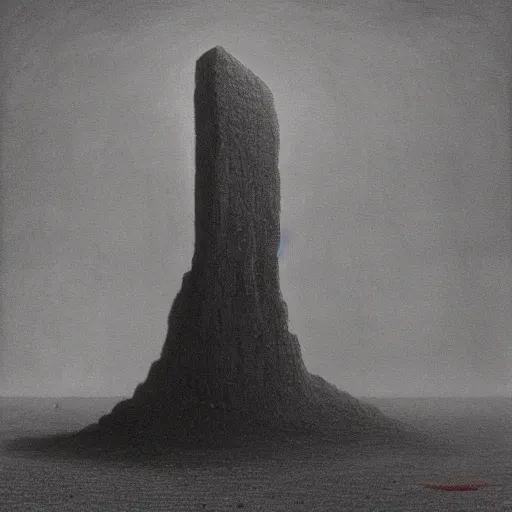 Image similar to an ominous monolith, painted by zdzislaw beksinski