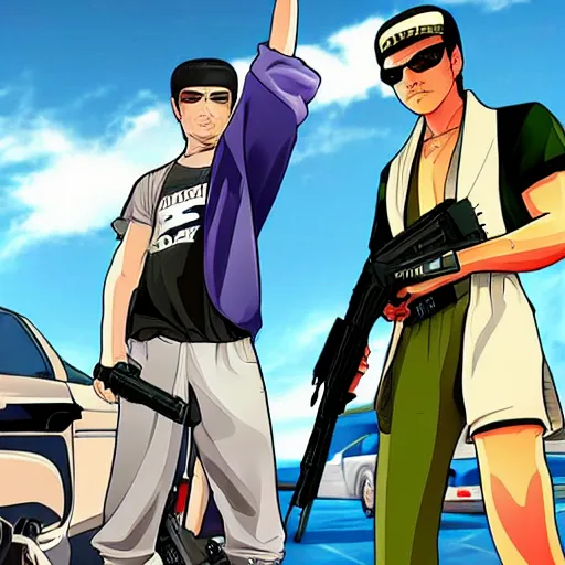 Image similar to gta : dubai anime