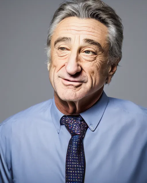 Prompt: Fully-clothed full-body portrait of Robert Deniro as business man, XF IQ4, 50mm, F1.4, studio lighting, professional, 8K