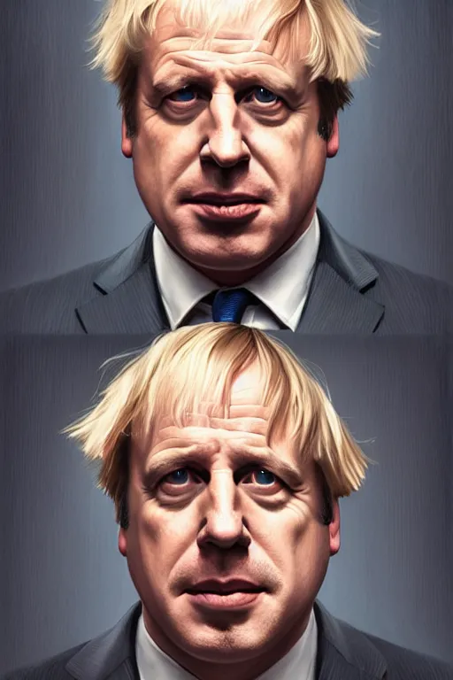 Image similar to Boris Johnson as Saul Goodman, Better Call Saul, realistic portrait, symmetrical, highly detailed, digital painting, artstation, concept art, smooth, sharp focus, illustration, cinematic lighting, art by artgerm and greg rutkowski and alphonse mucha