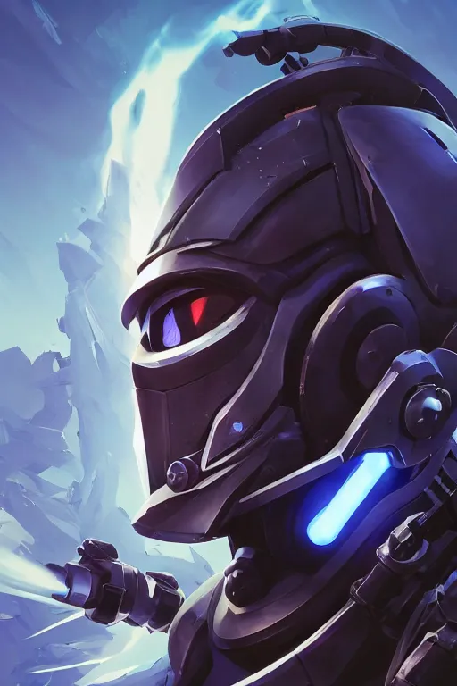 Image similar to epic mask helmet robot ninja portrait stylized as fornite style game design fanart by concept artist gervasio canda, behance hd by jesper ejsing, by rhads, makoto shinkai and lois van baarle, ilya kuvshinov, rossdraws global illumination radiating a glowing aura global illumination ray tracing hdr render in unreal engine 5