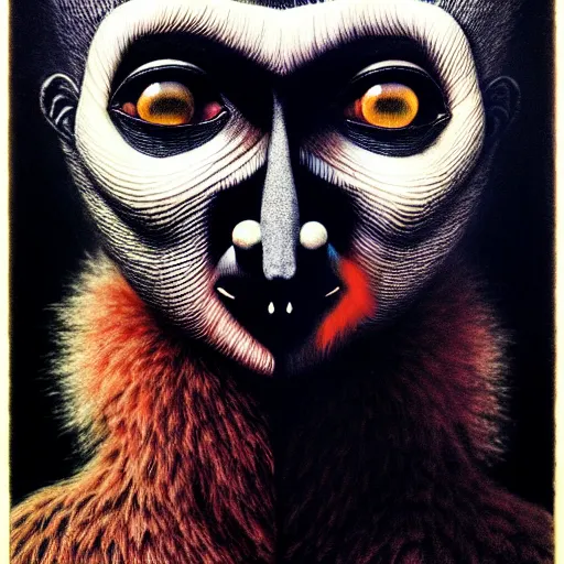 Image similar to the lemur by otto dix, junji ito, hr ginger, jan svankmeyer, beksinski, claymation, hyperrealistic, aesthetic, masterpiece