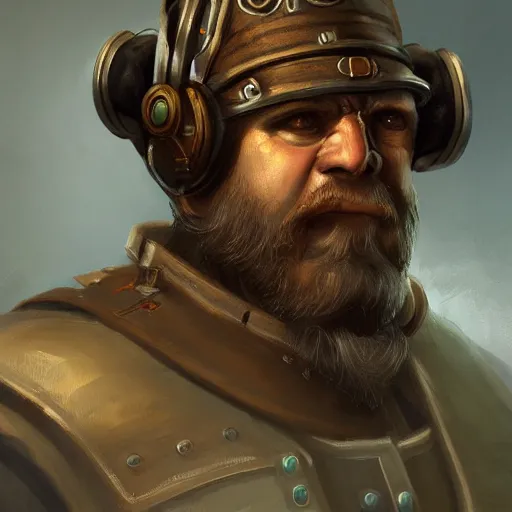 Image similar to a portrait painting of bardin goreksson steampunk ironbreaker, artstation, 8 k, fantasy