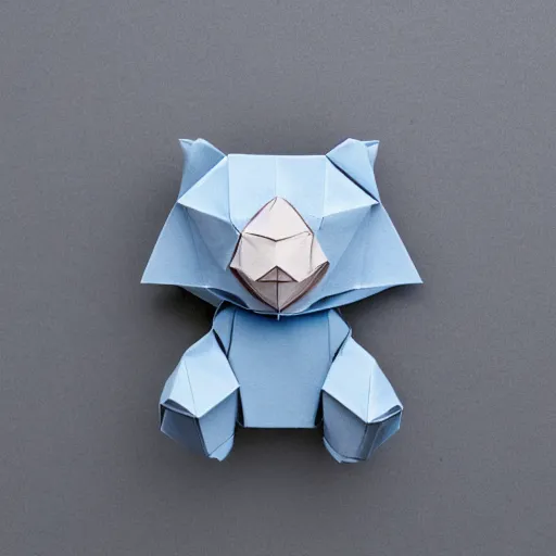 Image similar to an origami bear in cartoon style