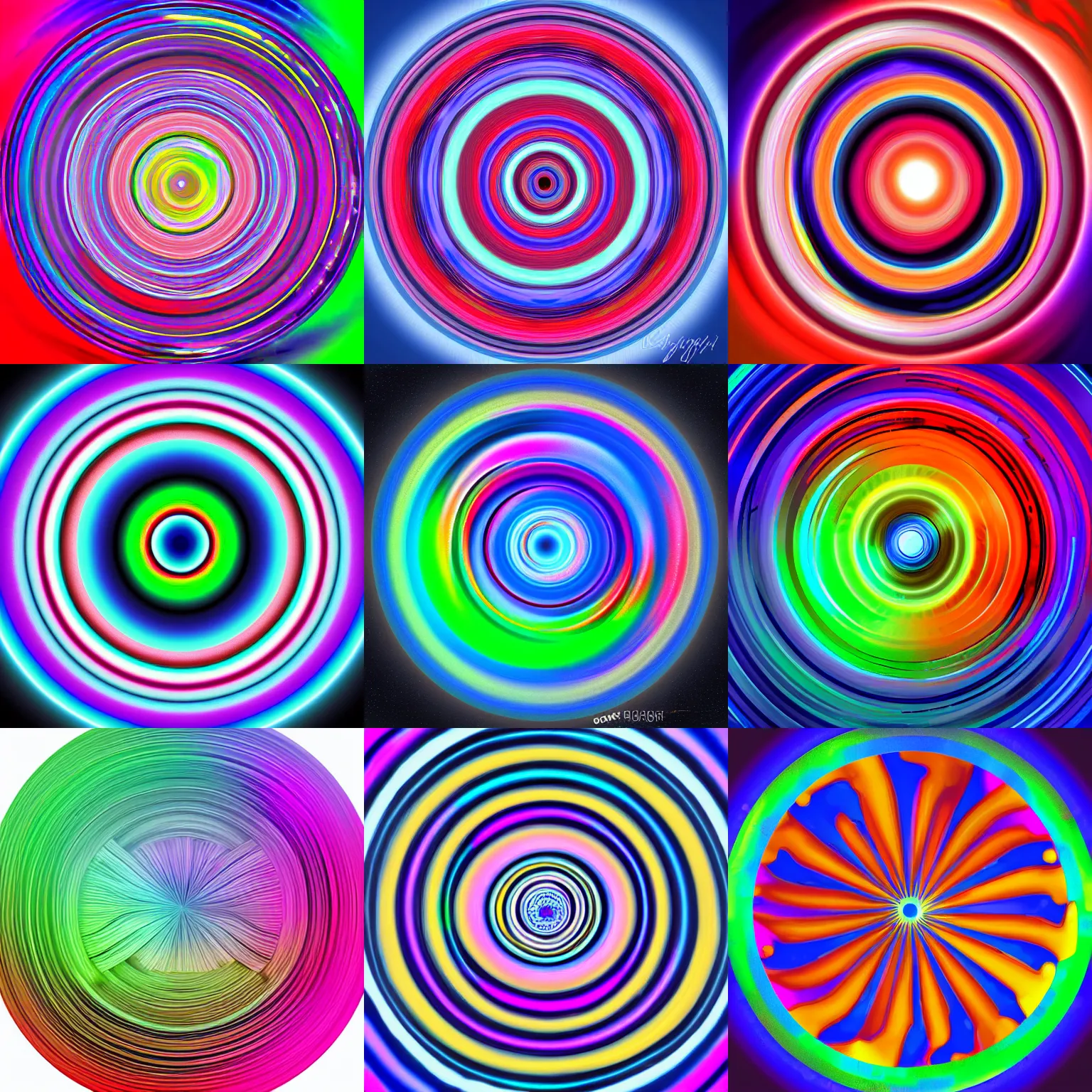Prompt: concentric circles, plasma, vibrant colors, digital painting, hd, 4 k