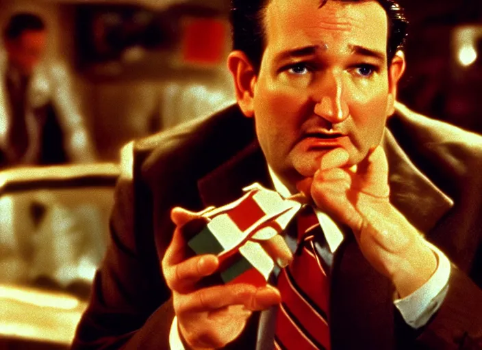 Image similar to ted cruz as candyman, movie still, from the candyman 1 9 9 2 movie, 8 k, realistic