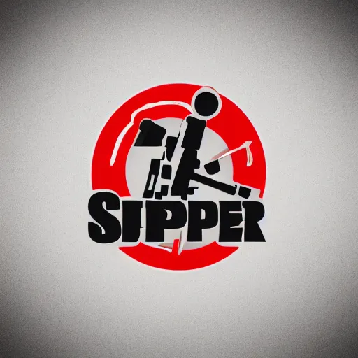 Image similar to a sniper logo. high detail. bright colors