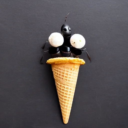 Image similar to ice cream cone made of ants