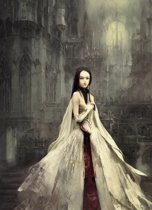 Image similar to imperial princess knight gothic girl. by ruan jia, by robert hubert, by zhang kechun, illustration