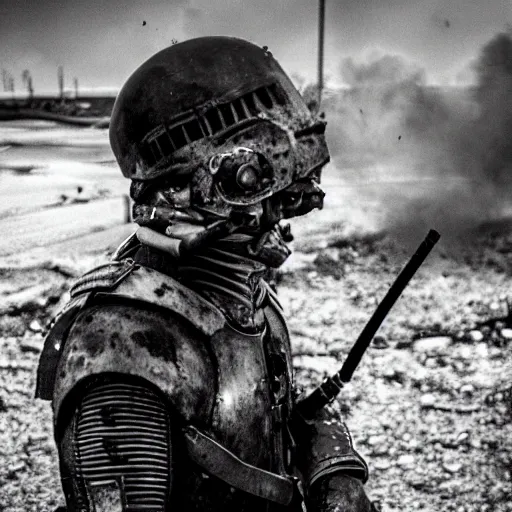 Image similar to Dying British mercenary wearing grey body armor smoking a cigarette in the aftermath of a bloody battle, photo by Adam Ferguson, Pulitzer Winning, cinematic composition, breathtaking, modern, 2022