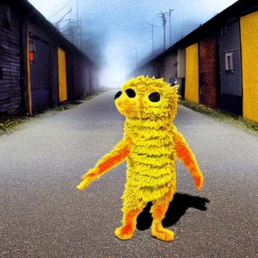 Prompt: Flat Eric talking a walk in Silent Hill