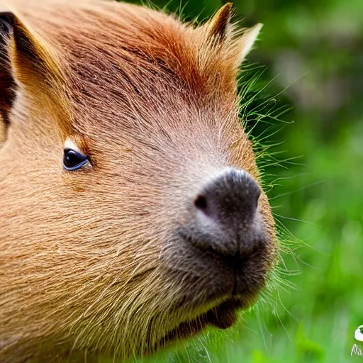 Image similar to A picture of a capybara Giving your son advice