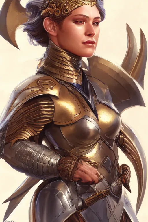 Image similar to amazon valkyrie athena, d & d, fantasy, portrait, highly detailed, headshot, digital painting, trending on artstation, concept art, sharp focus, illustration, art by artgerm and greg rutkowski and magali villeneuve