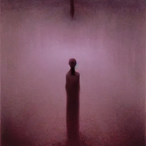 Image similar to Commuter ghost. Zdzisaw Beksinski.