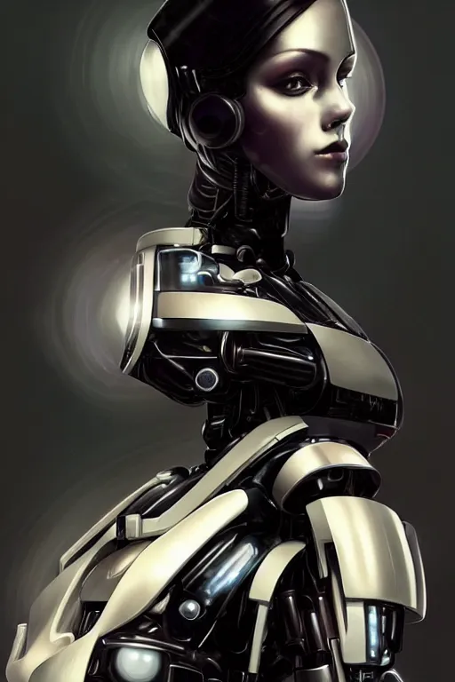 Image similar to a beautiful image of a futuristic female android with a mechanical mecha body and a beautiful female human face, body mostly black metal with internal lights glowing inside, realistic proportions by Irakli Nadar, tom bagshaw, Charlie Bowater with details by Jason Felix, furio tedeschi, face by ilya kuvshinov, artgerm, cinematic backlit lighting, detailed, intricate, beauty retouch, elite, photo realistic, octane render, hyper real, ultra detailed, trending on artstation pinterest and deviantart
