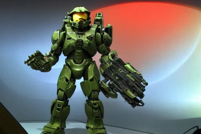 Prompt: master chief doing a ted talk