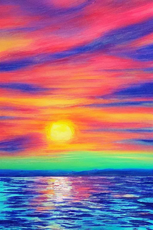 Prompt: magical sunset with most beatiful colors which I saw W- 1372