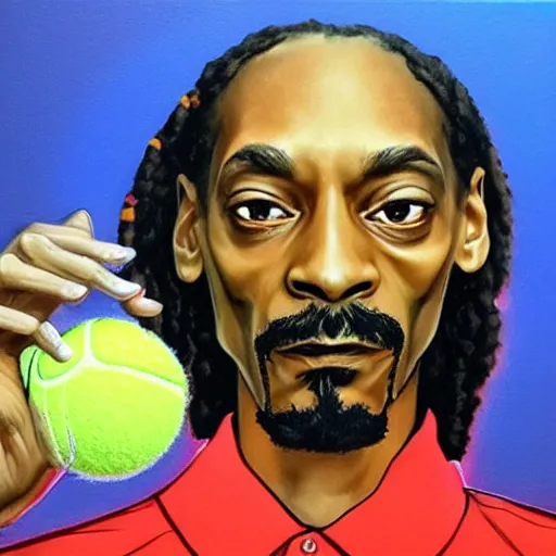 Prompt: snoop dogg tennis, ball monster ,tennis ball, colorful, digital art, fantasy,chalk, magic, trending on artstation, ultra detailed, professional illustration by Basil Gogos