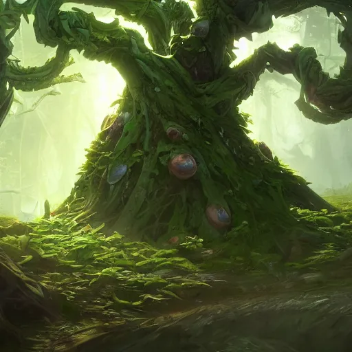 Image similar to arcane style forest tree root trap, root trap, bright art masterpiece artstation. 8k, sharp high quality artwork in style of Jose Daniel Cabrera Pena and Greg Rutkowski, concept art by Tooth Wu, blizzard warcraft artwork, hearthstone card game artwork, green nature, green tree, roots